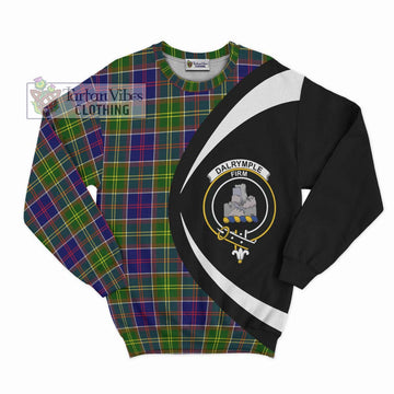 Dalrymple Tartan Sweatshirt with Family Crest Circle Style Unisex - Tartan Vibes Clothing