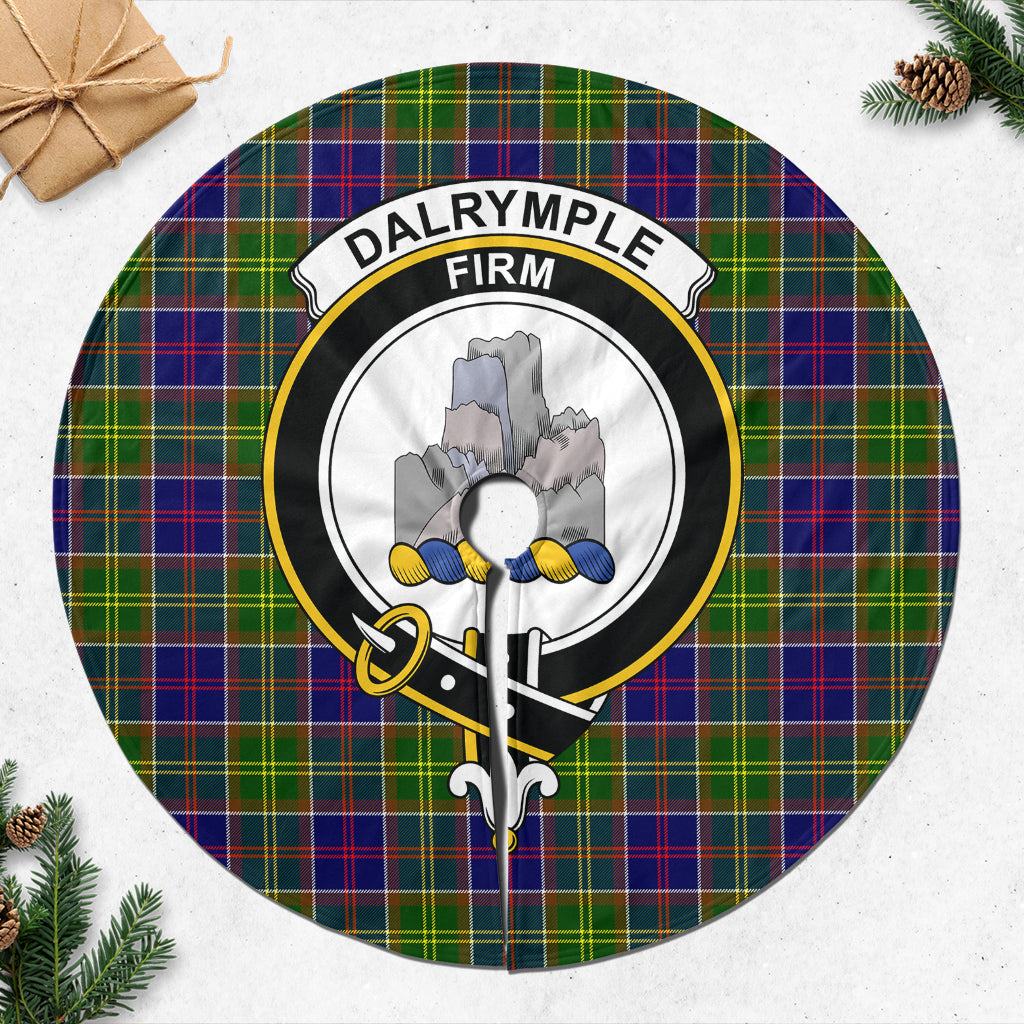 Dalrymple Tartan Christmas Tree Skirt with Family Crest 47*47 inch - Tartan Vibes Clothing