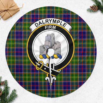 Dalrymple Tartan Christmas Tree Skirt with Family Crest 47*47 inch - Tartan Vibes Clothing