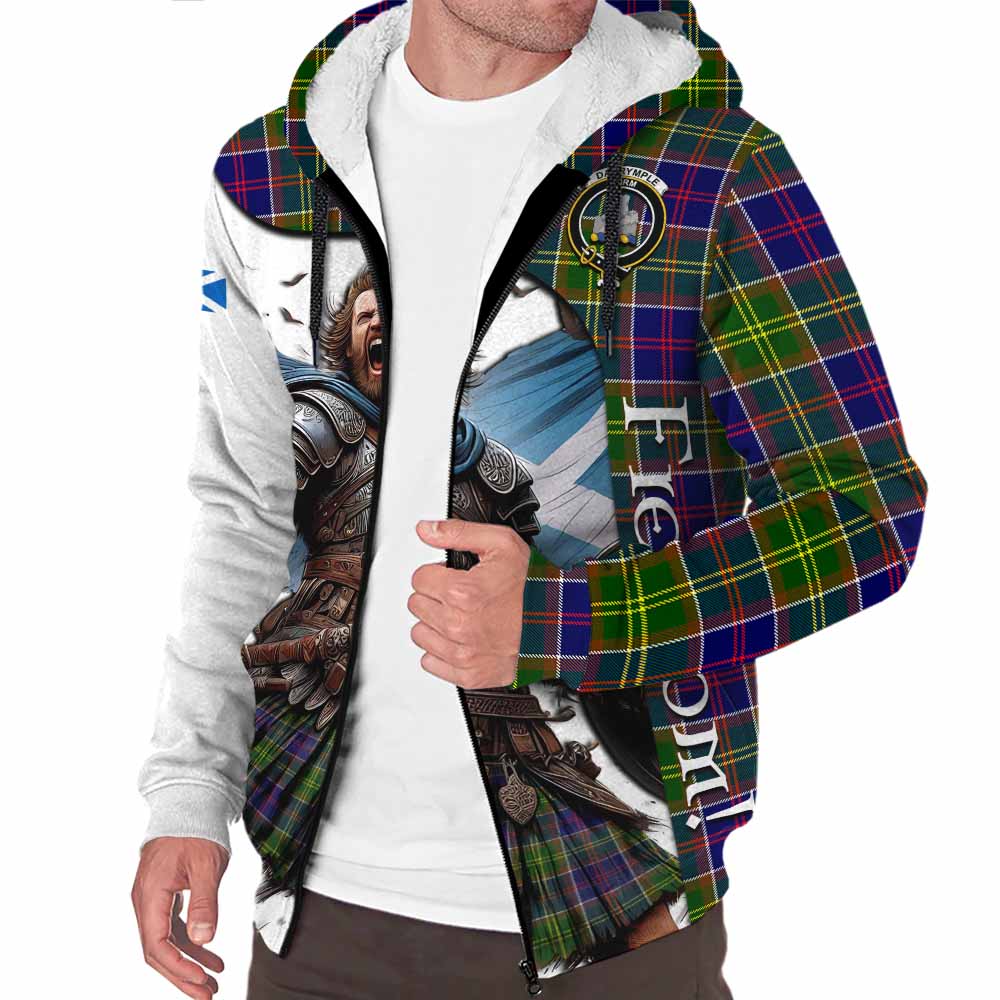 Tartan Vibes Clothing Dalrymple Crest Tartan Sherpa Hoodie Inspired by the Freedom of Scottish Warrior