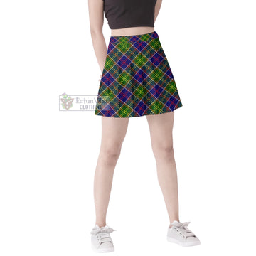 Dalrymple Tartan Women's Plated Mini Skirt Cross Style