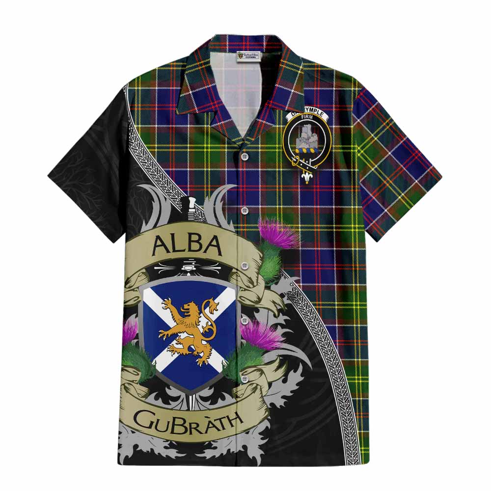 Dalrymple Tartan Family Crest Hawaiian Shirt Lion Rampant Royal Thistle Shield Celtic Inspired Kid - Tartan Vibes Clothing
