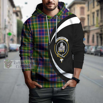 Dalrymple Tartan Hoodie with Family Crest Circle Style Zip Hoodie - Tartan Vibes Clothing