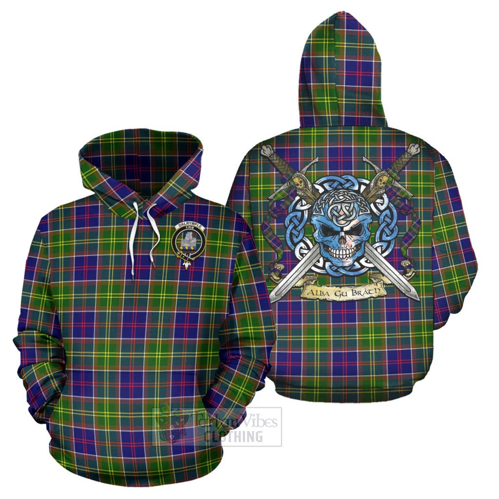 Dalrymple Tartan Hoodie with Family Crest Celtic Skull Style Zip Hoodie - Tartan Vibes Clothing