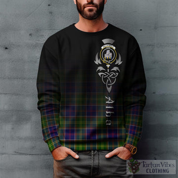 Dalrymple Tartan Sweatshirt Featuring Alba Gu Brath Family Crest Celtic Inspired Unisex - Tartan Vibes Clothing