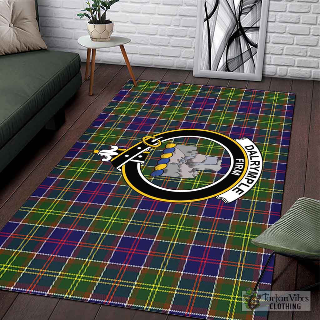 Dalrymple Tartan Area Rug with Family Crest L 59*86 inch (150x220 cm) - Tartan Vibes Clothing