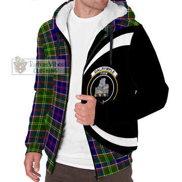 Dalrymple Tartan Sherpa Hoodie with Family Crest Circle Style Unisex S - Tartan Vibes Clothing