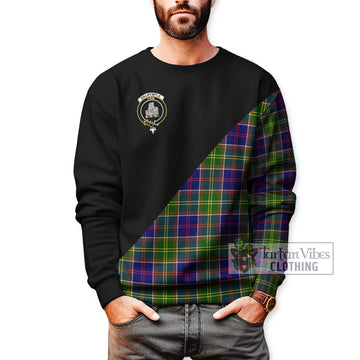 Dalrymple Tartan Sweatshirt with Family Crest and Military Logo Style Unisex - Tartan Vibes Clothing
