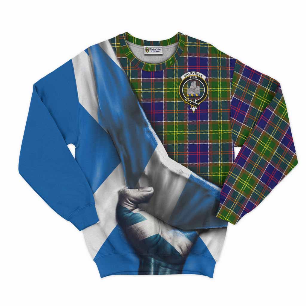 Dalrymple Tartan Sweatshirt with Family Crest Scotland Patriotic Style Unisex - Tartan Vibes Clothing