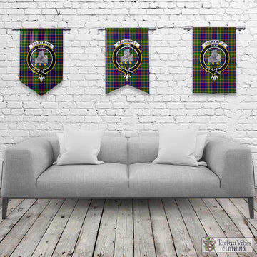 Dalrymple Tartan Gonfalon, Tartan Banner with Family Crest Rectangle - Tartan Vibes Clothing