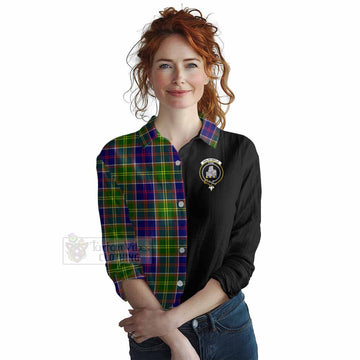 Dalrymple Tartan Women's Casual Shirt with Family Crest and Half Of Me Style Female - Tartan Vibes Clothing