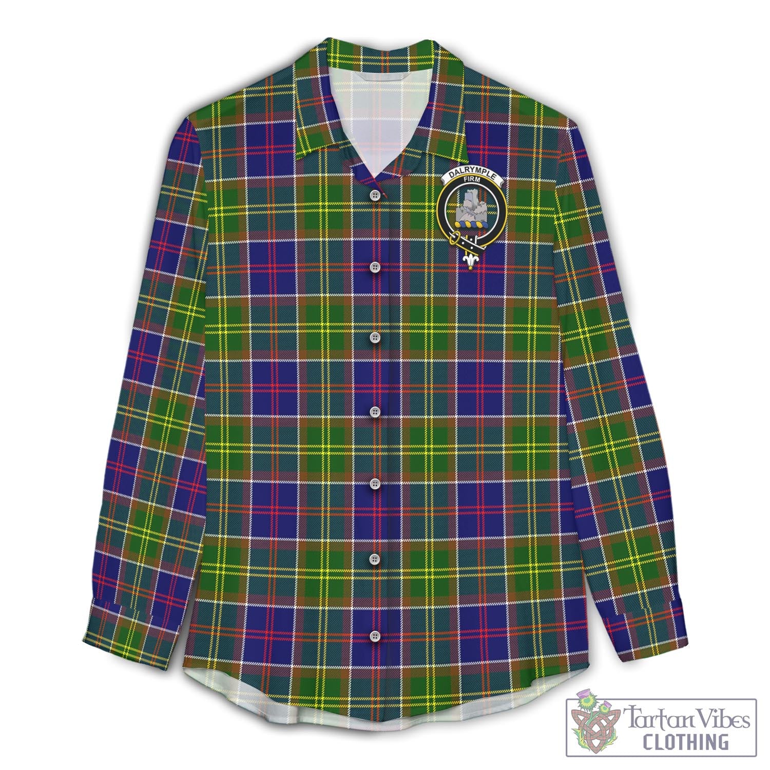 Dalrymple Tartan Women's Casual Shirt with Family Crest Female - Tartan Vibes Clothing