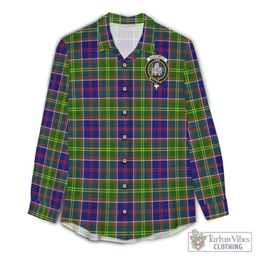 Dalrymple Tartan Women's Casual Shirt with Family Crest Female - Tartan Vibes Clothing