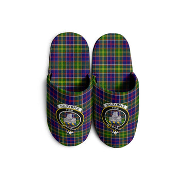 Dalrymple Tartan Home Slippers with Family Crest