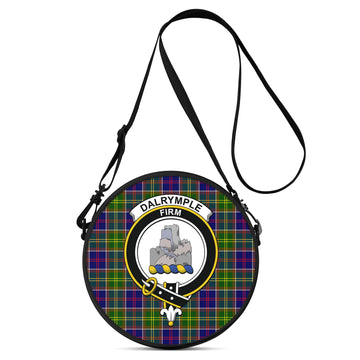Dalrymple Tartan Round Satchel Bags with Family Crest One Size 9*9*2.7 inch - Tartan Vibes Clothing
