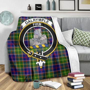 Dalrymple Tartan Blanket with Family Crest X-Large 59 x 79 inches 150 x 200 cm - Tartan Vibes Clothing