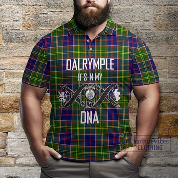 Dalrymple Tartan Polo Shirt with Family Crest DNA In Me Style Kid - Tartan Vibes Clothing