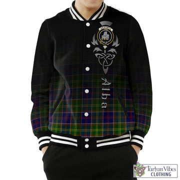Dalrymple Tartan Baseball Jacket Featuring Alba Gu Brath Family Crest Celtic Inspired Unisex - Tartan Vibes Clothing