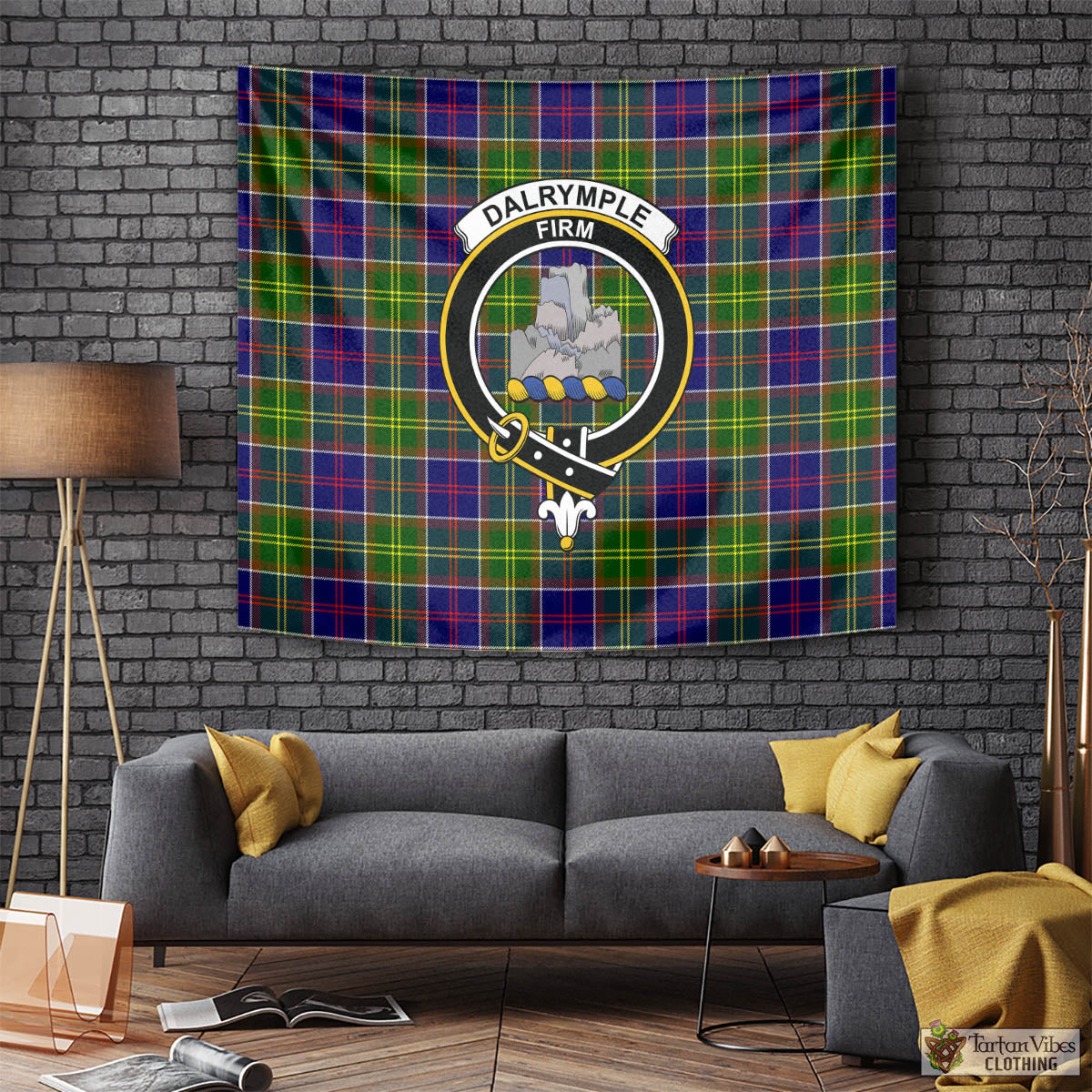 Dalrymple Tartan Tapestry Wall Hanging and Home Decor for Room with Family Crest Tapestry - Tartan Vibes Clothing