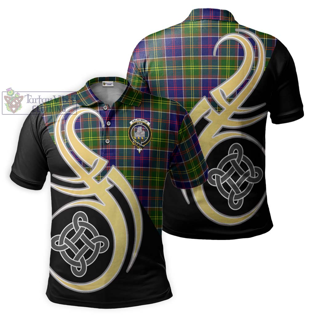 Dalrymple Tartan Polo Shirt with Family Crest and Celtic Symbol Style Kid - Tartan Vibes Clothing