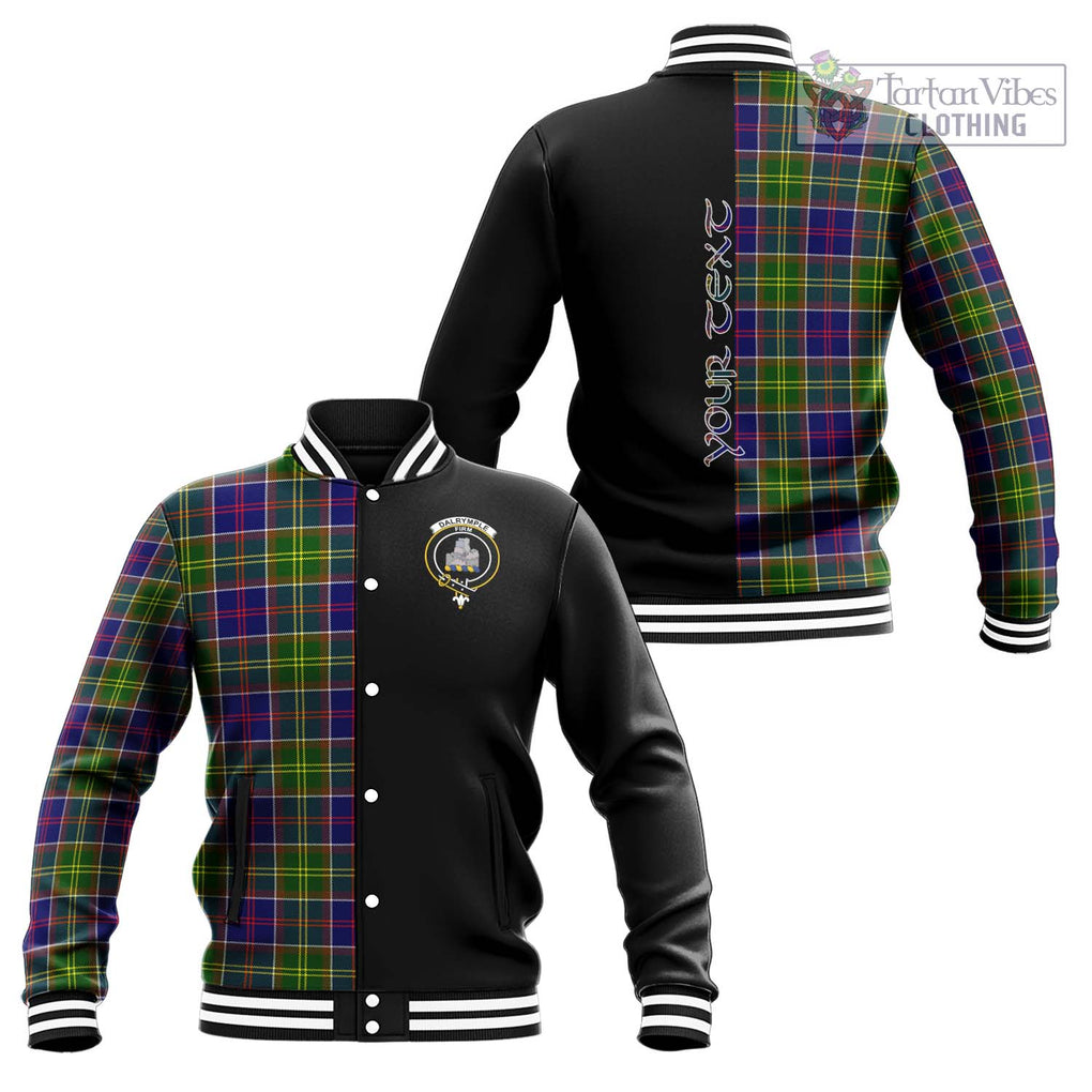 Dalrymple Tartan Baseball Jacket with Family Crest and Half Of Me Style Unisex - Tartan Vibes Clothing