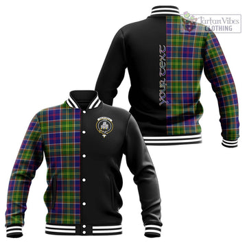 Dalrymple Tartan Baseball Jacket with Family Crest and Half Of Me Style Unisex - Tartan Vibes Clothing