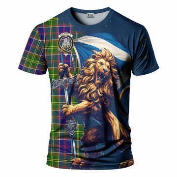 Dalrymple Tartan Family Crest T-Shirt with Scottish Majestic Lion Kid's Shirt - Tartan Vibes Clothing