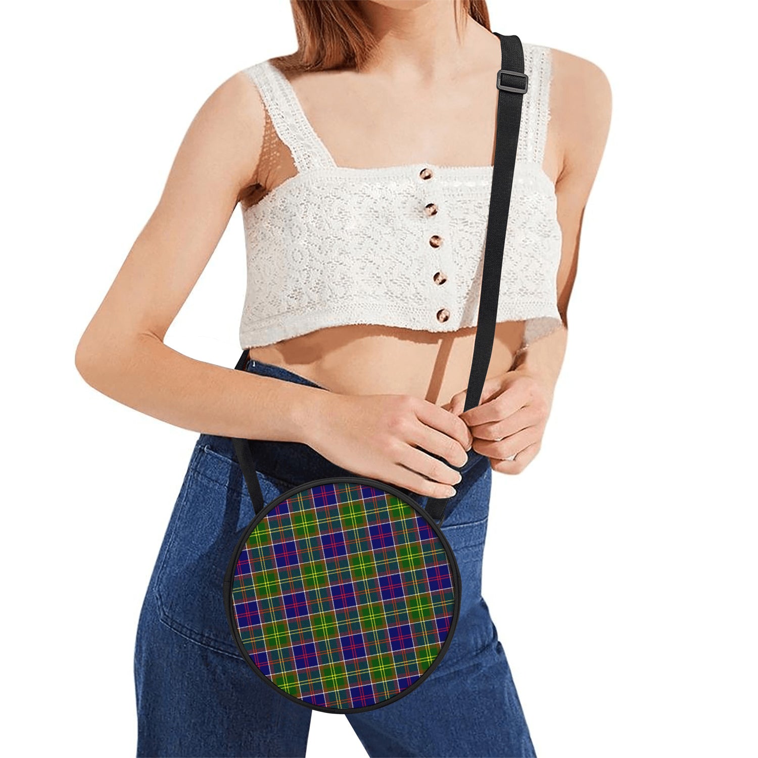 Dalrymple Tartan Round Satchel Bags One Size 9*9*2.7 inch - Tartan Vibes Clothing