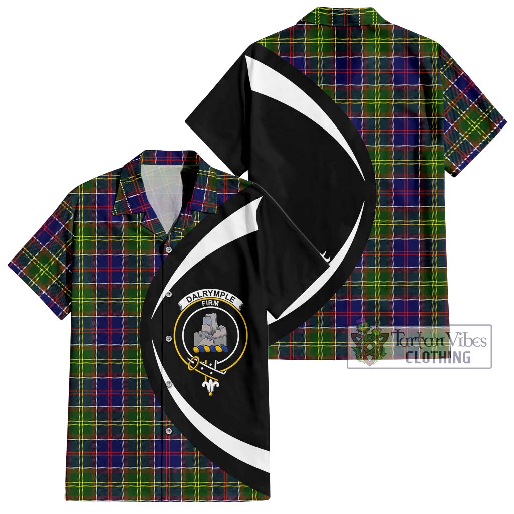 Dalrymple Tartan Hawaiian Shirt with Family Crest Circle Style Kid - Tartan Vibes Clothing