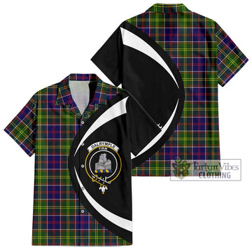 Dalrymple Tartan Hawaiian Shirt with Family Crest Circle Style Kid - Tartan Vibes Clothing