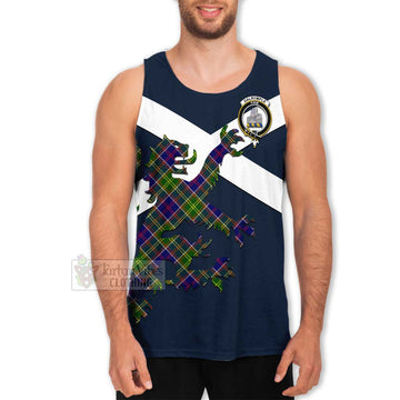 Dalrymple Tartan Lion Rampant Men's Tank Top Proudly Display Your Heritage with Alba Gu Brath and Clan Name Men - Tartan Vibes Clothing