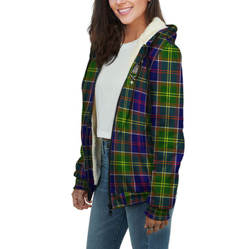 Dalrymple Tartan Sherpa Hoodie with Family Crest Unisex - Tartan Vibes Clothing
