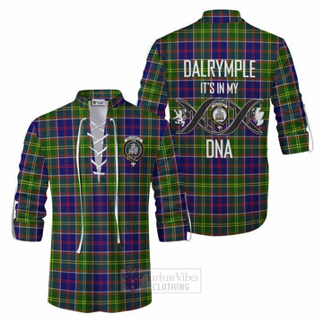 Dalrymple Tartan Ghillie Kilt Shirt with Family Crest DNA In Me Style Men - Tartan Vibes Clothing