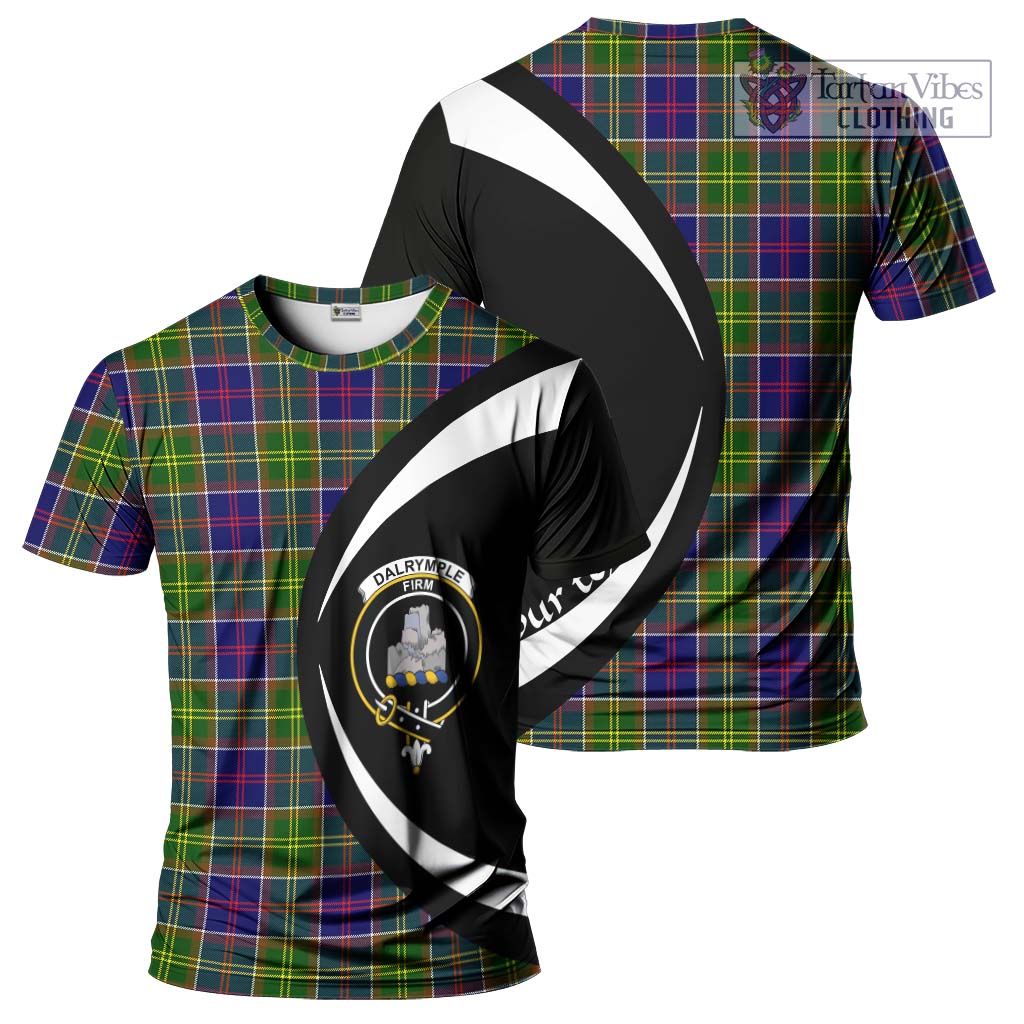 Dalrymple Tartan T-Shirt with Family Crest Circle Style Kid's Shirt - Tartan Vibes Clothing