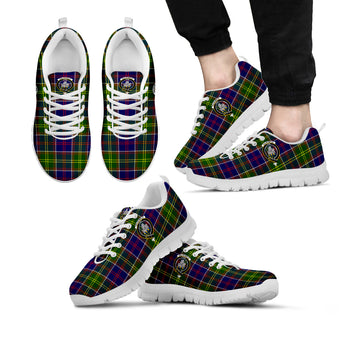 Dalrymple Tartan Sneakers with Family Crest Kid's Sneakers - Tartan Vibes Clothing