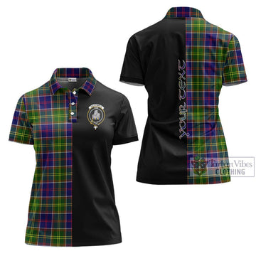 Dalrymple Tartan Women's Polo Shirt with Family Crest and Half Of Me Style Women - Tartan Vibes Clothing