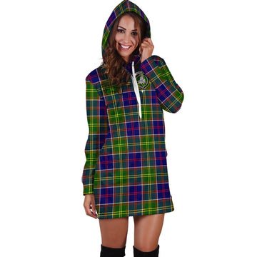Dalrymple Tartan Hoodie Dress with Family Crest - Tartan Vibes Clothing