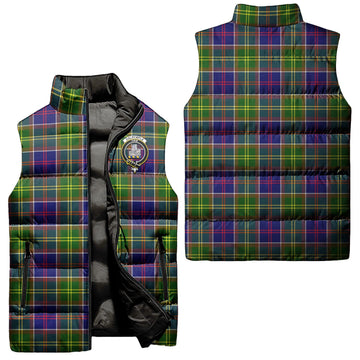 Dalrymple Tartan Sleeveless Puffer Jacket with Family Crest Unisex - Tartan Vibes Clothing