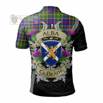 Dalrymple Tartan Family Crest Polo Shirt Lion Rampant Royal Thistle Shield Celtic Inspired - Tartan Vibes Clothing