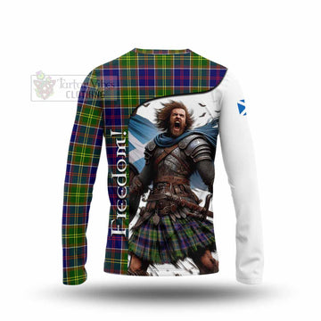 Dalrymple Crest Tartan Long Sleeve T-Shirt Inspired by the Freedom of Scottish Warrior