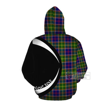 Dalrymple Tartan Cotton Hoodie with Family Crest Circle Style Pullover Hoodie - Tartan Vibes Clothing