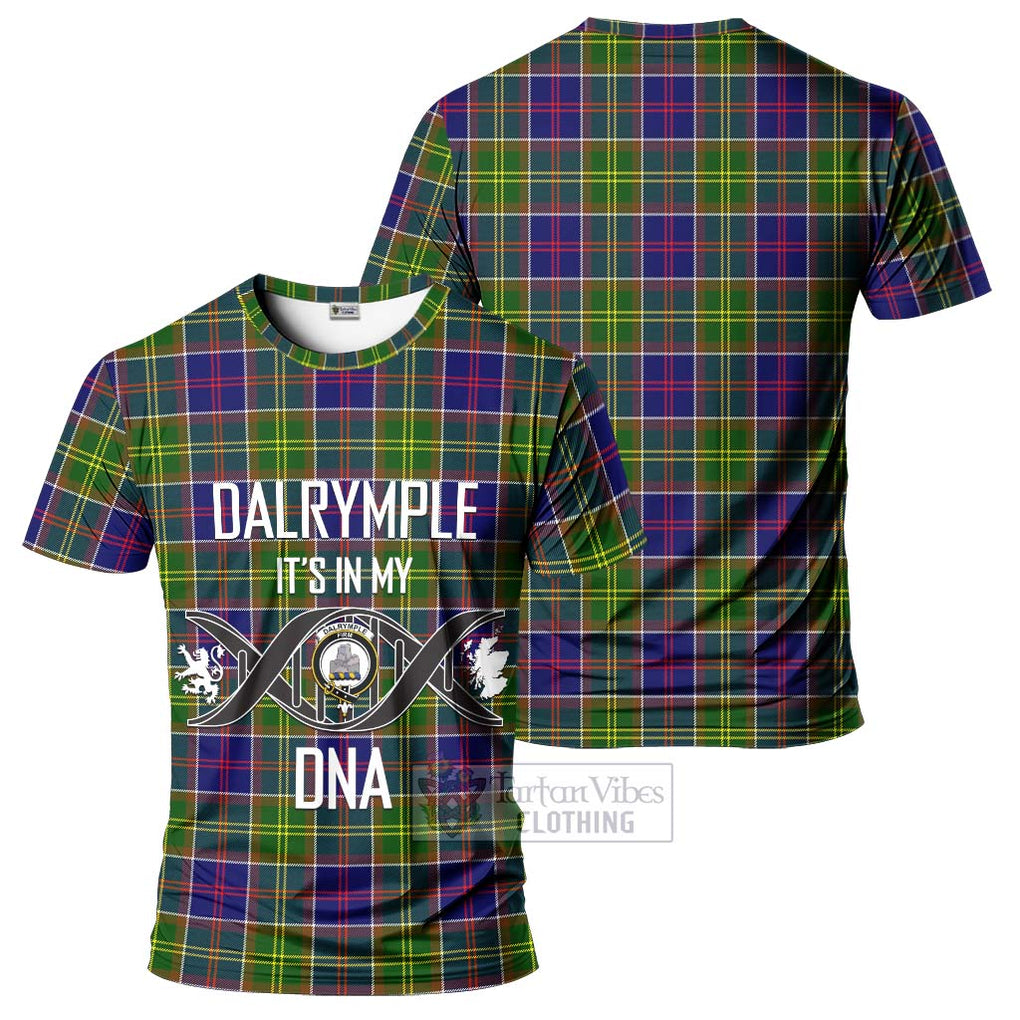 Dalrymple Tartan T-Shirt with Family Crest DNA In Me Style - Tartan Vibes Clothing