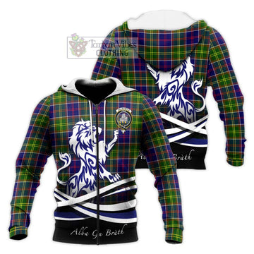 Dalrymple Tartan Knitted Hoodie with Alba Gu Brath Regal Lion Emblem Unisex Knitted Zip Hoodie - Tartan Vibes Clothing