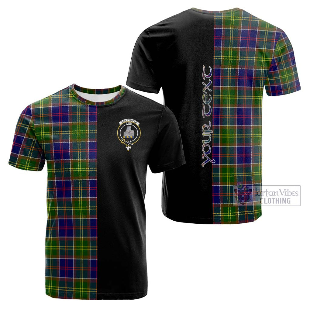 Tartan Vibes Clothing Dalrymple Tartan Cotton T-shirt with Family Crest and Half Of Me Style