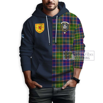 Dalrymple Tartan Hoodie Alba with Scottish Lion Royal Arm Half Style - Tartan Vibes Clothing