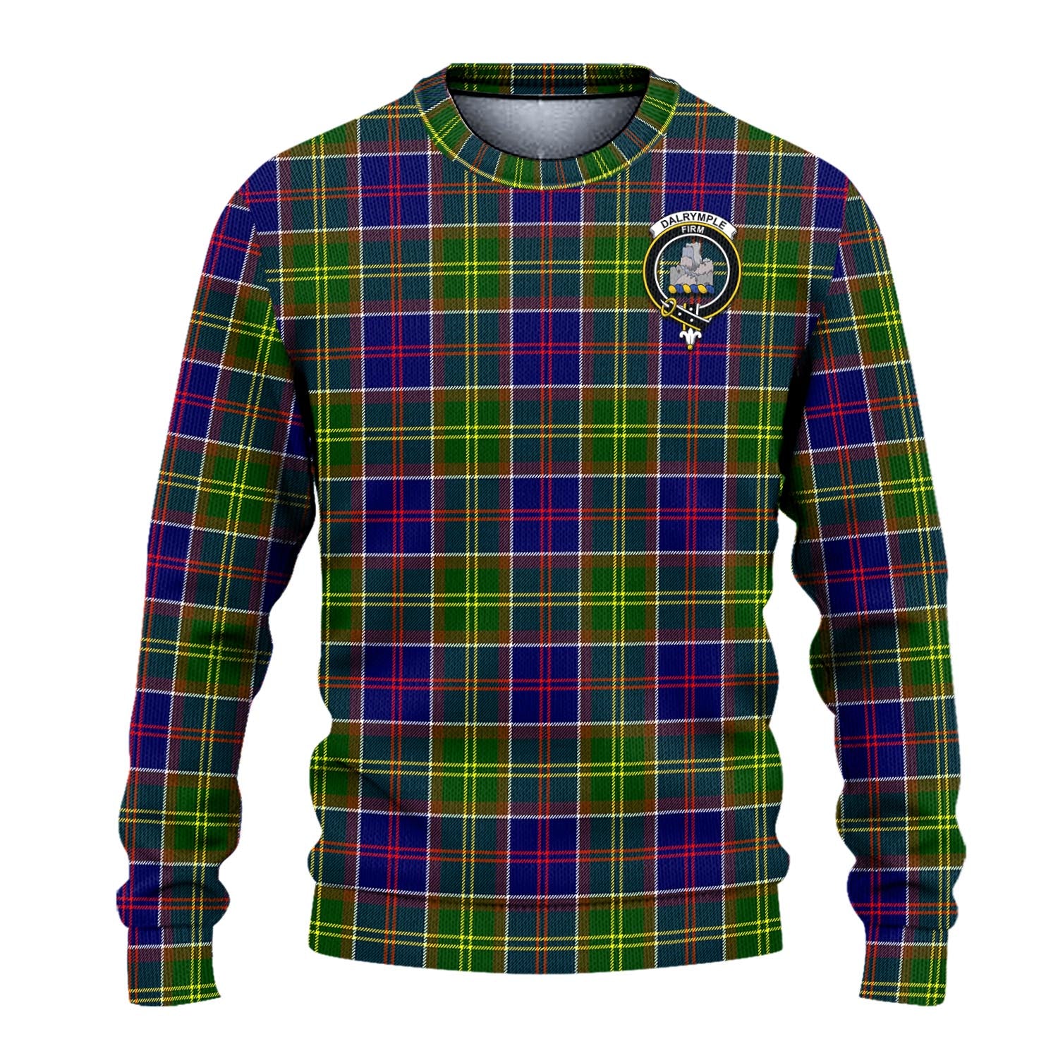 Dalrymple Tartan Ugly Sweater with Family Crest - Tartan Vibes Clothing