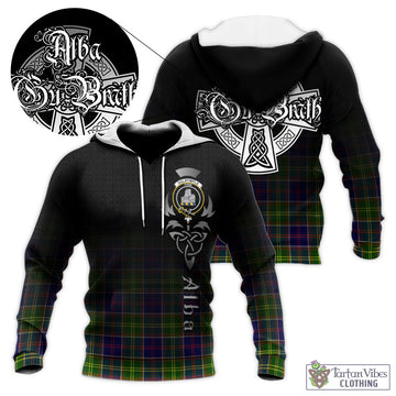 Dalrymple Tartan Knitted Hoodie Featuring Alba Gu Brath Family Crest Celtic Inspired - Tartan Vibes Clothing