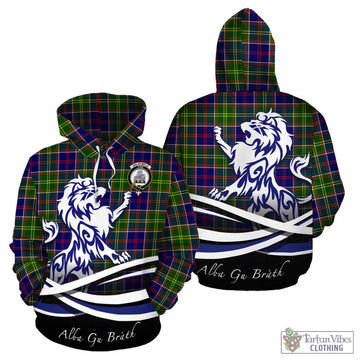 Dalrymple Tartan Hoodie with Alba Gu Brath Regal Lion Emblem - Tartan Vibes Clothing