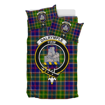 Dalrymple Tartan Bedding Set with Family Crest - Tartan Vibes Clothing