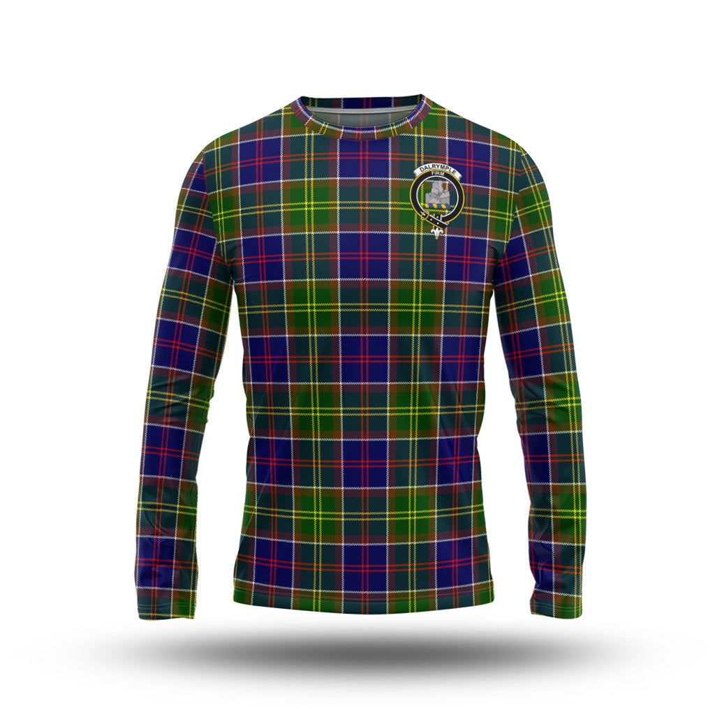 Dalrymple Tartan Long Sleeve T-Shirt with Family Crest - Tartan Vibes Clothing